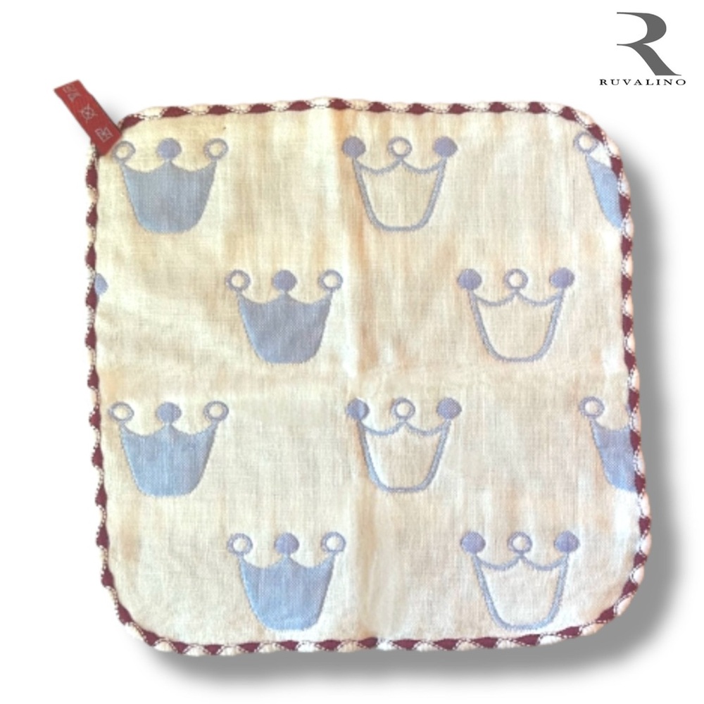 Ruvalino Crown Patterned Cream & Blue Baby Cloth